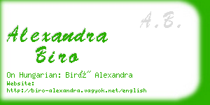 alexandra biro business card